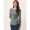 Allegra K Women's Comfort Round Neck Twist Front Long Sleeve Blouse Basic Top - 3 of 4