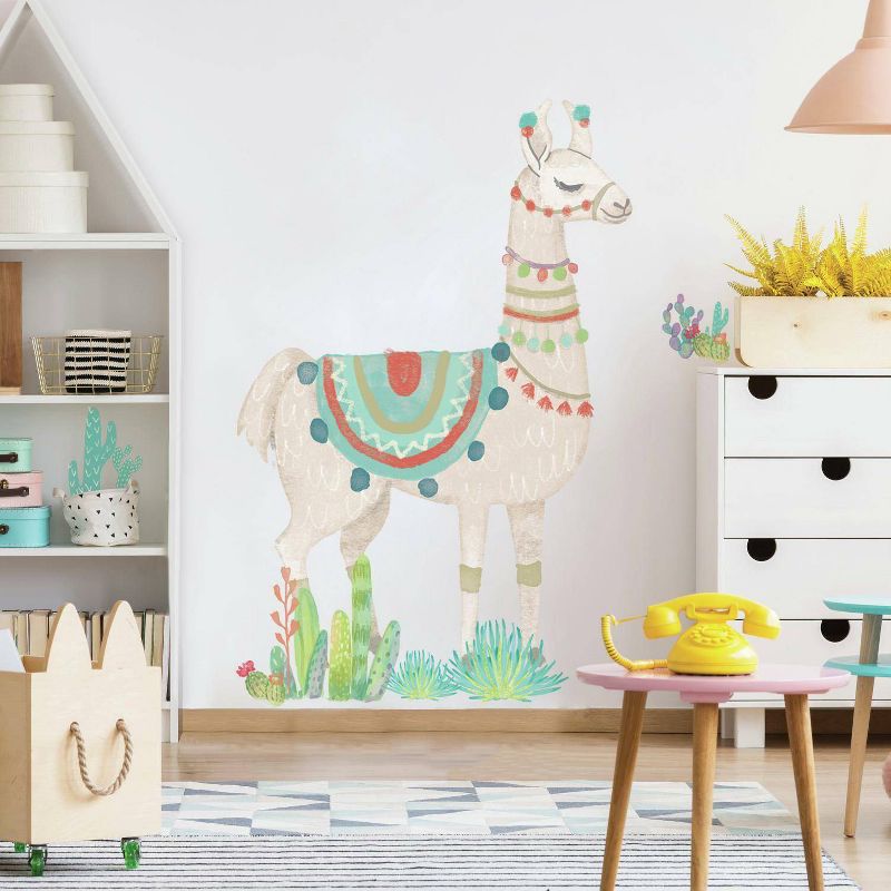 Watercolor Llama Peel and Stick Giant Wall Decal - RoomMates, 1 of 9