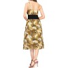 LA LEELA Women's House Daily Routine Evening Wear Boho Strappy Smocked Mini Flowy Casual Backless Dress Tube Top for Women One Size Brown, Tiger Print - 4 of 4