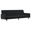 vidaXL 2-Seater Sofa Bed Black Velvet - 2 of 4