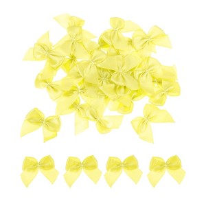 Unique Bargains Fabric Craft DIY Gift Packaging Accessories Satin Mini Ribbon Bows 80 Pcs - 1 of 4