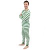 Leveret Matching Family Christmas Pajamas Green and White Striped - 3 of 4