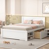 NicBex Twin/Full Bed Frame with Headboard,Platform Bed Frame with Drawer and 2 Shelves,No Box Spring Needed,Easy Assembly,Gray/White - 3 of 4