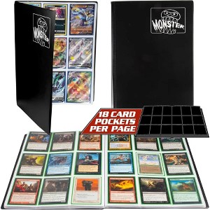 Monster Binder - 9 Pocket Trading Card Album - Matte Black w White Pages - Holds 360 Yugioh  Magic  and Pokemon Cards - 1 of 4