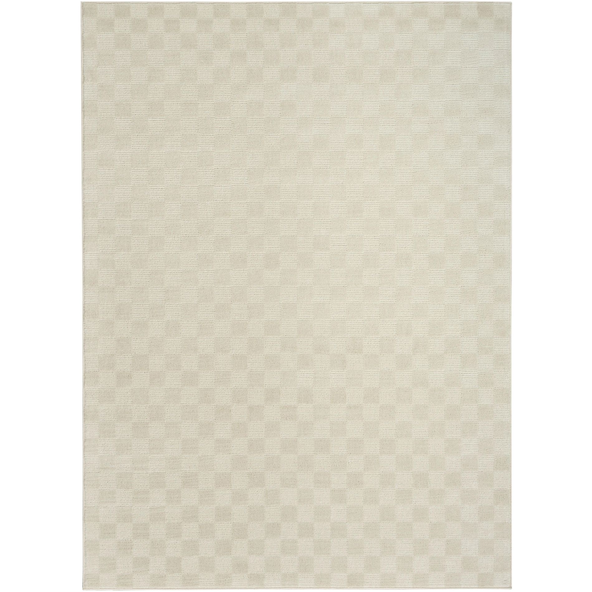 Nourison Serenity Home Checkered Indoor Area Rug Ivory 6' x 9'