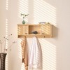 Nordlys Wall-mounted Wooden Coat Rack with 2 Doors Industrial Style Entry - 3 of 4
