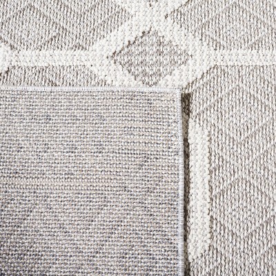 Gray Geometric 9' x 12' Stain-Resistant Synthetic Area Rug