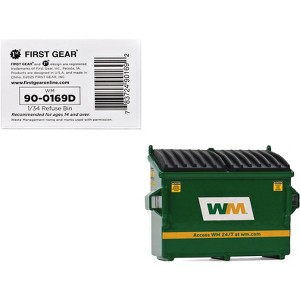 Refuse Trash Bin "Waste Management" Green Version D 1/34 Diecast Model by First Gear - 1 of 3
