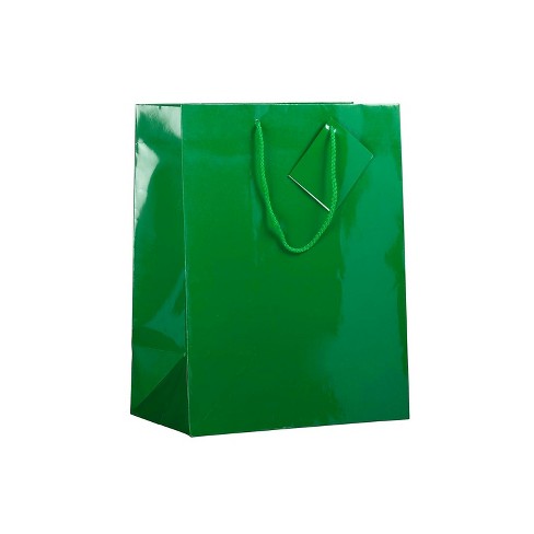 Jam Paper Glossy Gift Bags With Rope Handles Large 10 X 13 Green 3 Bags ...