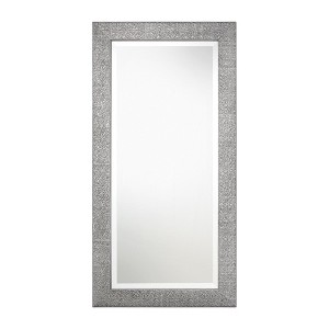 Uttermost Tulare Metallic Silver Mirror – 48" Tall, Textured Wood Frame with Light Gray Wash Finish - 1 of 4