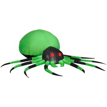 Gemmy Airblown Inflatable Black/Green Spider , 1.5 ft Tall, Multi