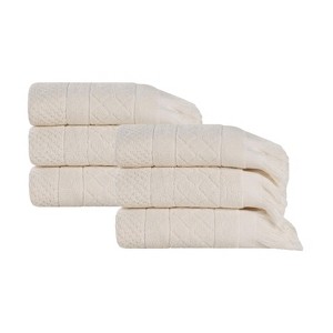 Cotton Geometric Jacquard Plush Soft Absorbent Bath Towel Set by Blue Nile Mills - 1 of 4