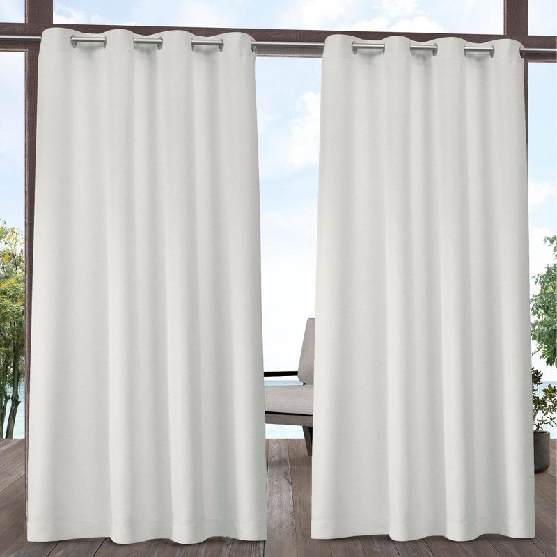 Set of 2 Indoor/Outdoor Solid Cabana Grommet Top Curtain Panels - Exclusive Home, 1 of 9