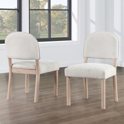 GDFStudio Felix Armless Upholstered Fabric and Hardwood Dining Chair (Set of 2)