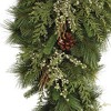 HomeRoots 17" Brown And Green Winter Linear Juniper And Pinecone Wreath Wall Swag - 4 of 4