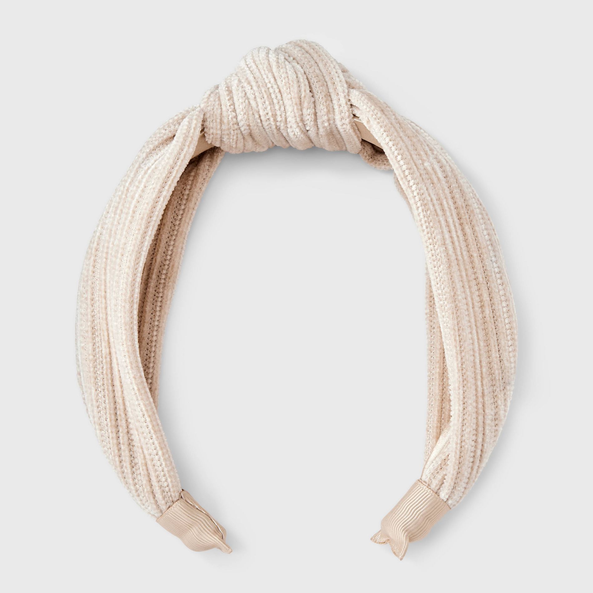 Ribbed Suede Top Knot Headband - Universal Thread™ Cream
