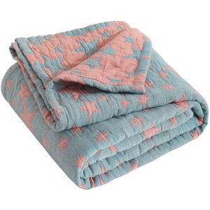 3 Layer Muslin Cotton Toddler Blanket, Super Soft and Warm Crib Blanket - NTBAY - 1 of 4