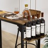 3 Piece Dining Table Set for 2, Wood Pub Dining Table Set, Counter Height Table and Chairs Set, Wood Bistro Set for Kitchen Dining Room - 3 of 4