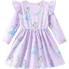 Disney Frozen Kids Girls Ruffle Sleeves A Line Dresses - 2 of 4