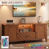 TV Stands for Living Room, Entertainment Center with Led Lights, Television Stands for 65 inch tv, TV Console with 2 Storage and 1 Drawer for Bedroom - 4 of 4