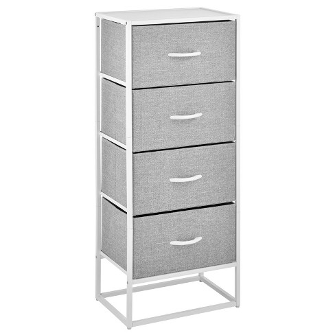 Mdesign Tall Standing Organizer Furniture Unit With 4 Fabric Drawers ...