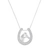 Haus of Brilliance Silver 1/4 cttw Diamond U Shape Pendant Necklace - 2 of 4