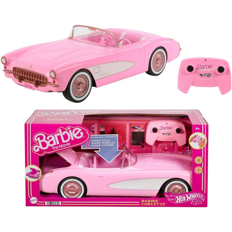 Hot Wheels RC Barbie Corvette Remote Control Car from Barbie: The Movie, 1 of 11