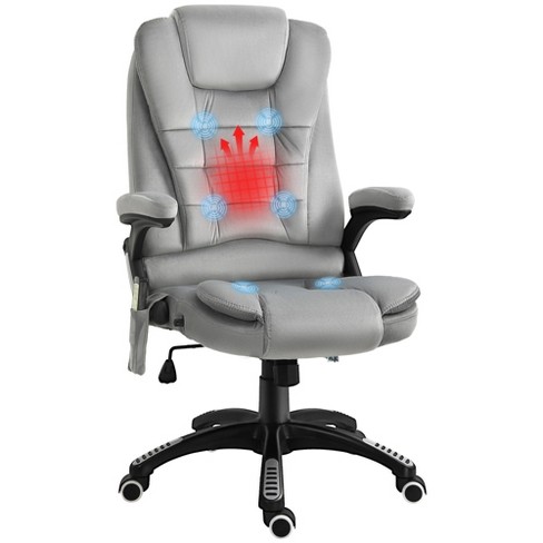 Vinsetto Vibration Massage Office Chair With Heat, Adjustable Height, High  Back, Footrest, Pu Leather Comfy Computer Desk Chair, Gray : Target