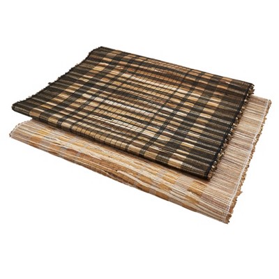 Striped Water Hyacinth and Linen Table Runner