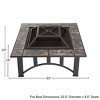 Nature Spring 33" Square Fire Pit With Tile Surround – Black and Orange - 4 of 4