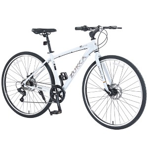 YONWAY Road Bike - Lightweight Aluminum Frame 700C Wheel, 7-Speed System, Flat Handlebar, Disc Brakes for Commuting and Rides for Men, Women, Juniors - 1 of 4