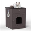 Cat Litter Box Furniture with Drawers, Concealed Litter Box Cabinet, Wooden Cat Grooming Station for Bedrooms and Living Rooms - 3 of 4