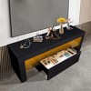 Modern LED TV Stand With 16 Color LED Lights Storage Drawers TV Console Furniture For Bedroom Living Room - 3 of 4