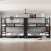 KWPZQEB Quadruple Metal Bunk Bed, Quadruple Metal Bunk Bed with Built-in Storage Shelves, Wardrobe & Noise-reduced Design, Black - 2 of 4