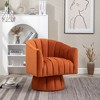 SEYNAR Modern Glam Velvet Upholstered Round Swivel Accent Arm Barrel Chair for Living Room - 2 of 4