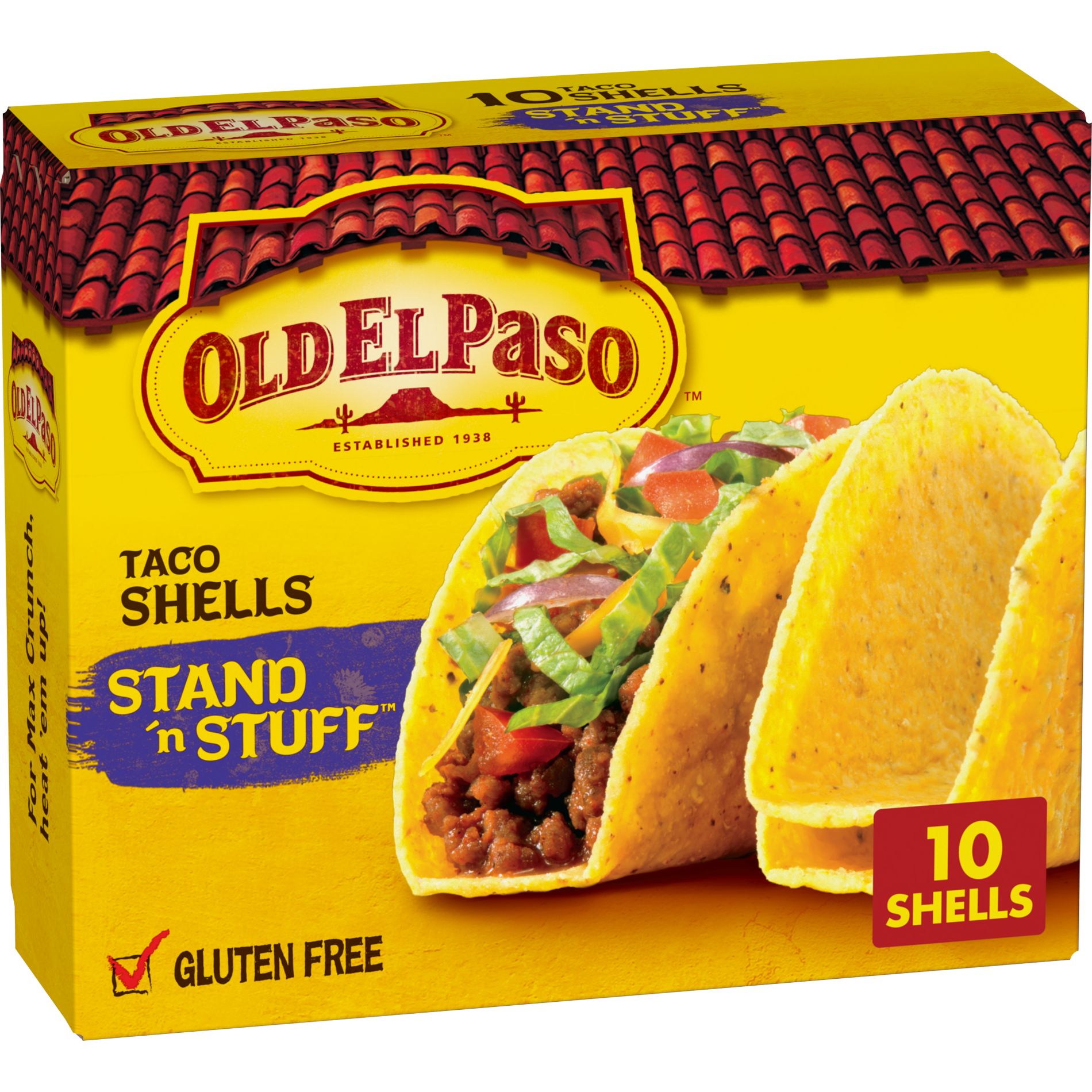 Old El Paso Gluten Free Vegan Stand 'n Stuff Yellow Corn Taco Shells - 4.7oz/10ct