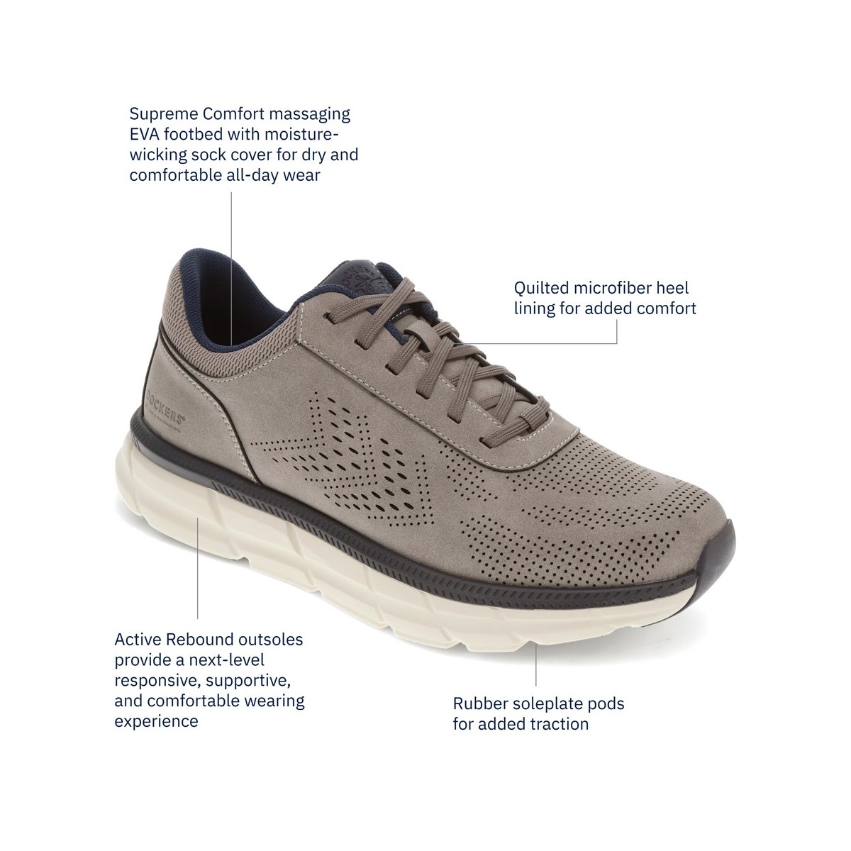 Мужские Dockers Mens GO-2 Sneaker Shoe, Grey, Size 9 — фото 7