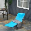 Folding Chaise Lounge Pool Chairs, Outdoor Sun Tanning Chairs with Pillow, Reclining Back, Steel Frame & Breathable Mesh for Beach, Patio - 2 of 4