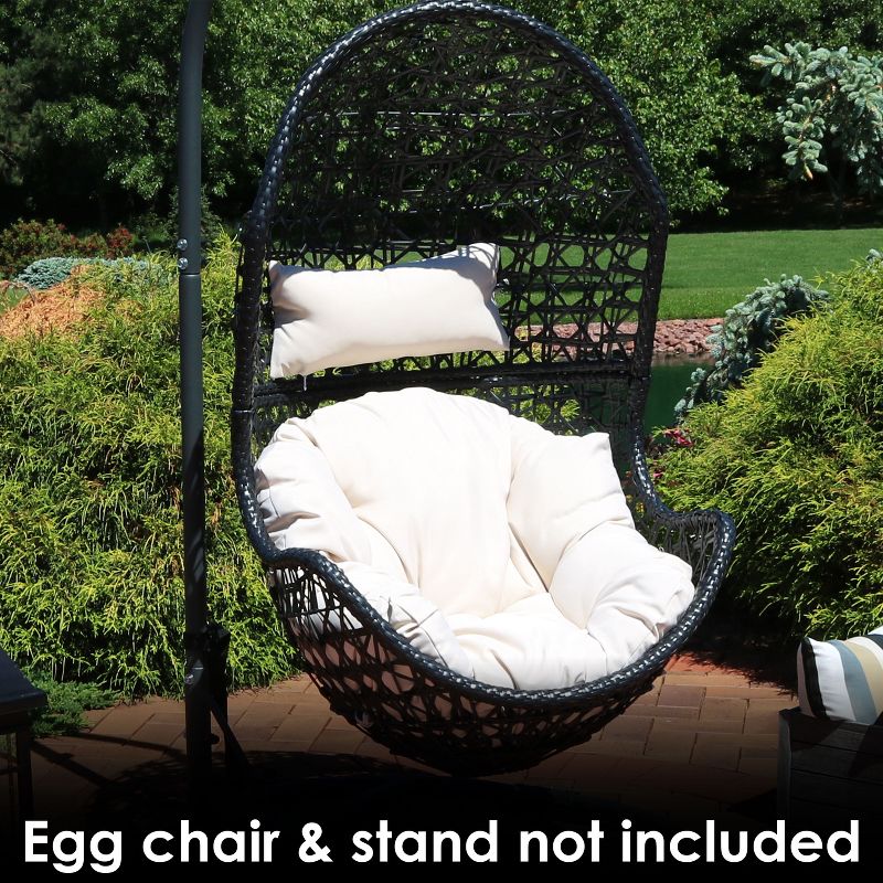 Sunnydaze Outdoor Replacement Cordelia Hanging Egg Chair Cushion and Headrest Pillow Set - 2pc, 2 of 8