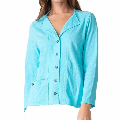 Women's Cotton Pebble Rolled Edge Cardigan - habitat