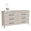 Sapphtopaz Farmhouse Double Dresser with 6 Drawers Retro Closet Organizer with Black Metal Pulls Home TV Stand and Storage for Bedroom, Entryway - 4 of 4