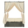 Erin PE Rattan Patio Daybed with Curtains, Metal Frame Outdoor Furniture with Adjustable Seat, Tanning Near Me - Maison Boucle - 3 of 4