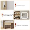 Makeup Vanity Desk with Mirror, Vanity Table and Chair Set, 3 Color Modes Adjustable, Multi-Layer Shelves and Drawer Storage, for Bedroom - 4 of 4