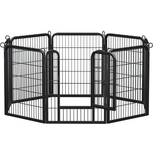 Yaheetech 8 Panels Dog Playpen Metal Pet Playpen, Black - 1 of 4