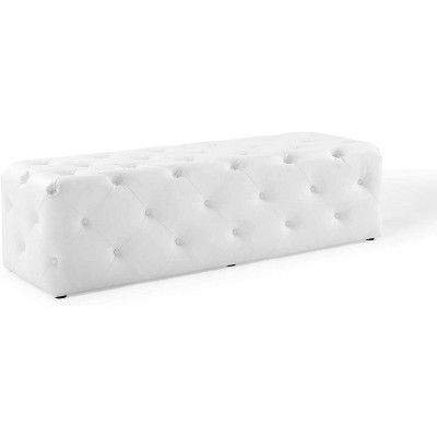 Modway Anthem 60 Tufted Button Entryway Faux Leather Bench