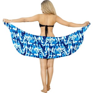 HAPPY BAY Women's Bikini Skirt Sarong Swimsuit Cover up Summer Wraps Bathing suit Swimwear Beach Wrap Skirts for Women One Size Short Blue, Tie Dye - 1 of 4