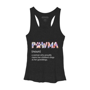 Women's Design By Humans Grandmother Loves Grandogs Pawma By littlesenh1 Racerback Tank Top - 1 of 2