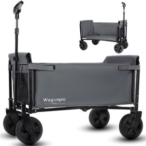 Racxily All-in-One 4-Wheel Trolley with Bench Seat and Dog Leash - Heavy Duty Foldable Trolley for Camping, Beach, Shopping - 1 of 4