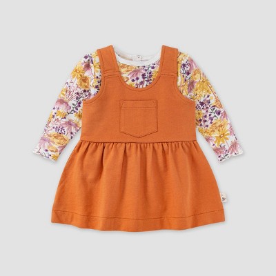 Burt's Bees Baby® Baby Wildflowers Grow Bodysuit & Dress Set - Light Brown 6-9M