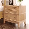 PAGED Nightstand with 3 Storage Drawers, Wooden Side Table with Handles, Country Style Bedside Cabinet for Bedroom, Living Room - 2 of 4